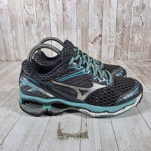 Mizuno Wave Creation 17 Womens Running Shoes Black Teal Silver J1GD151803 Size 7